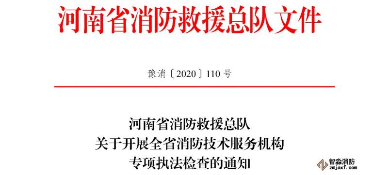 河南省消防救援總隊(duì)關(guān)于開(kāi)展全省消防技術(shù)服務(wù)機(jī)構(gòu)專(zhuān)項(xiàng)執(zhí)法檢查的通知